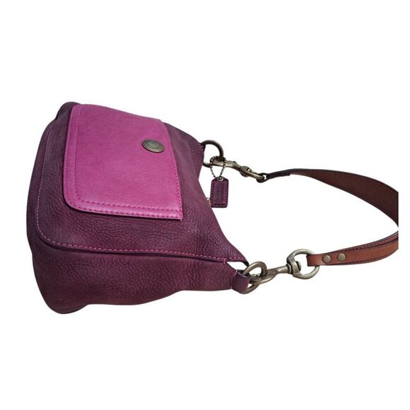 Vintage Coach Soho Small Hobo Leather Shoulder Bag Plum Turn Lock Style 9391 - Picture 7 of 14